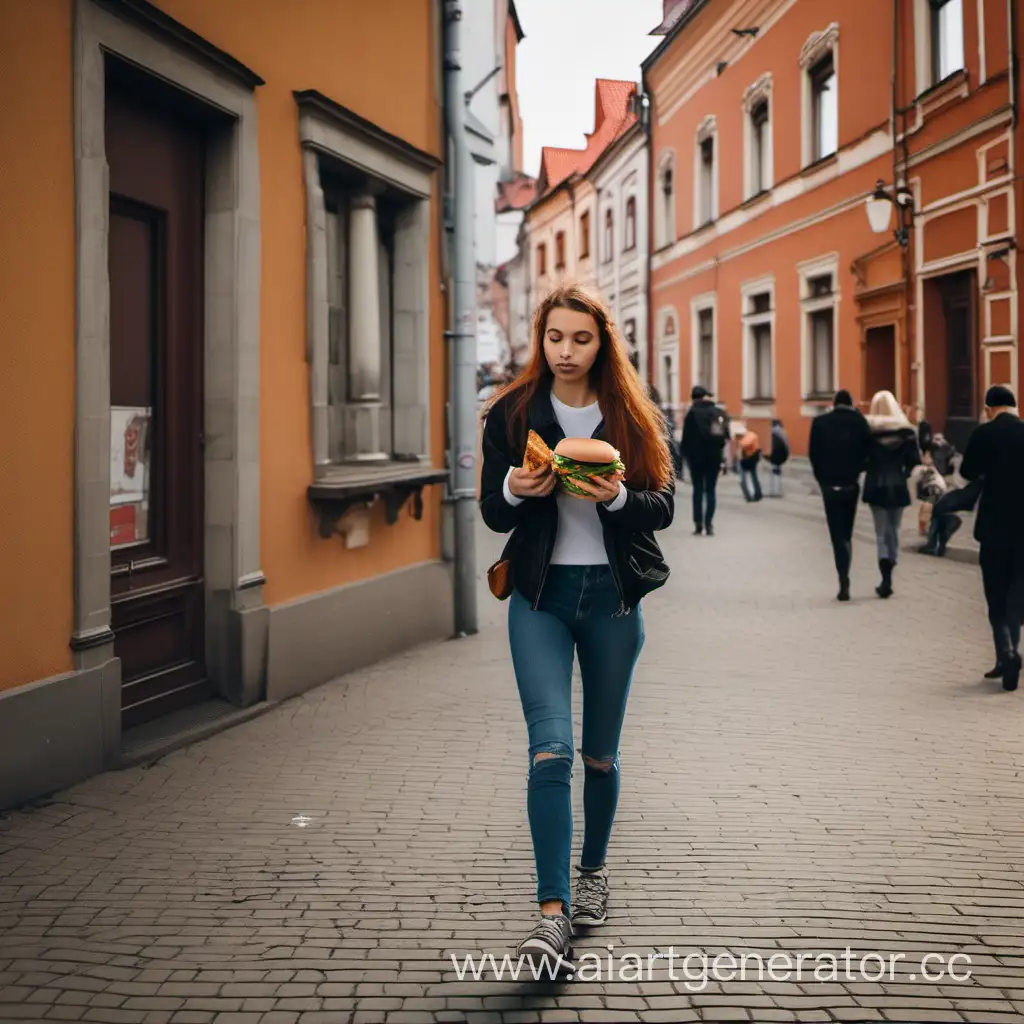 Girl-Enjoying-a-Burger-Stroll