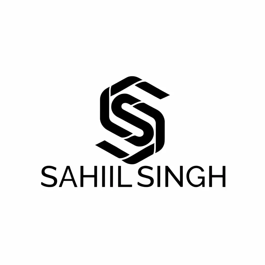 a logo design,with the text "SAHIL SINGH", main symbol:SS,Minimalistic,clear background