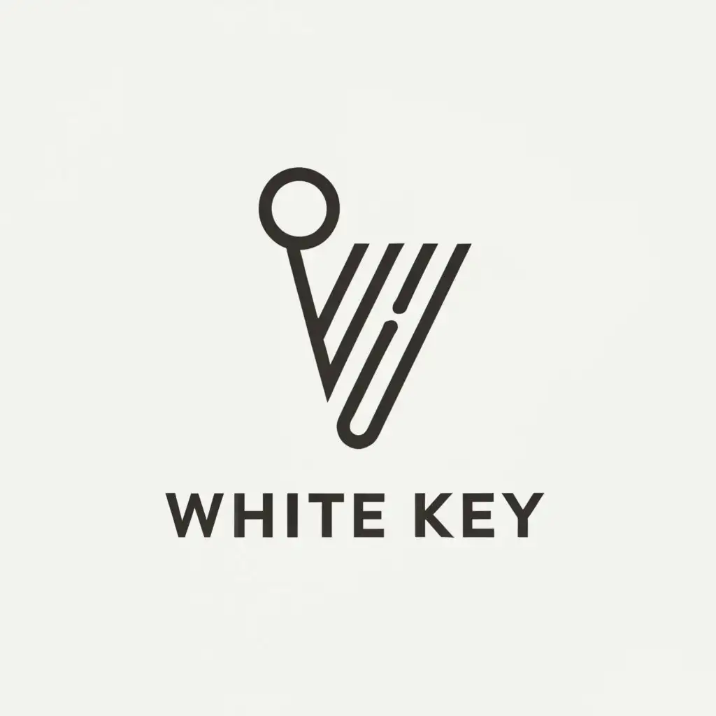 a logo design,with the text "White Key", main symbol:W,Moderate,be used in Internet industry,clear background