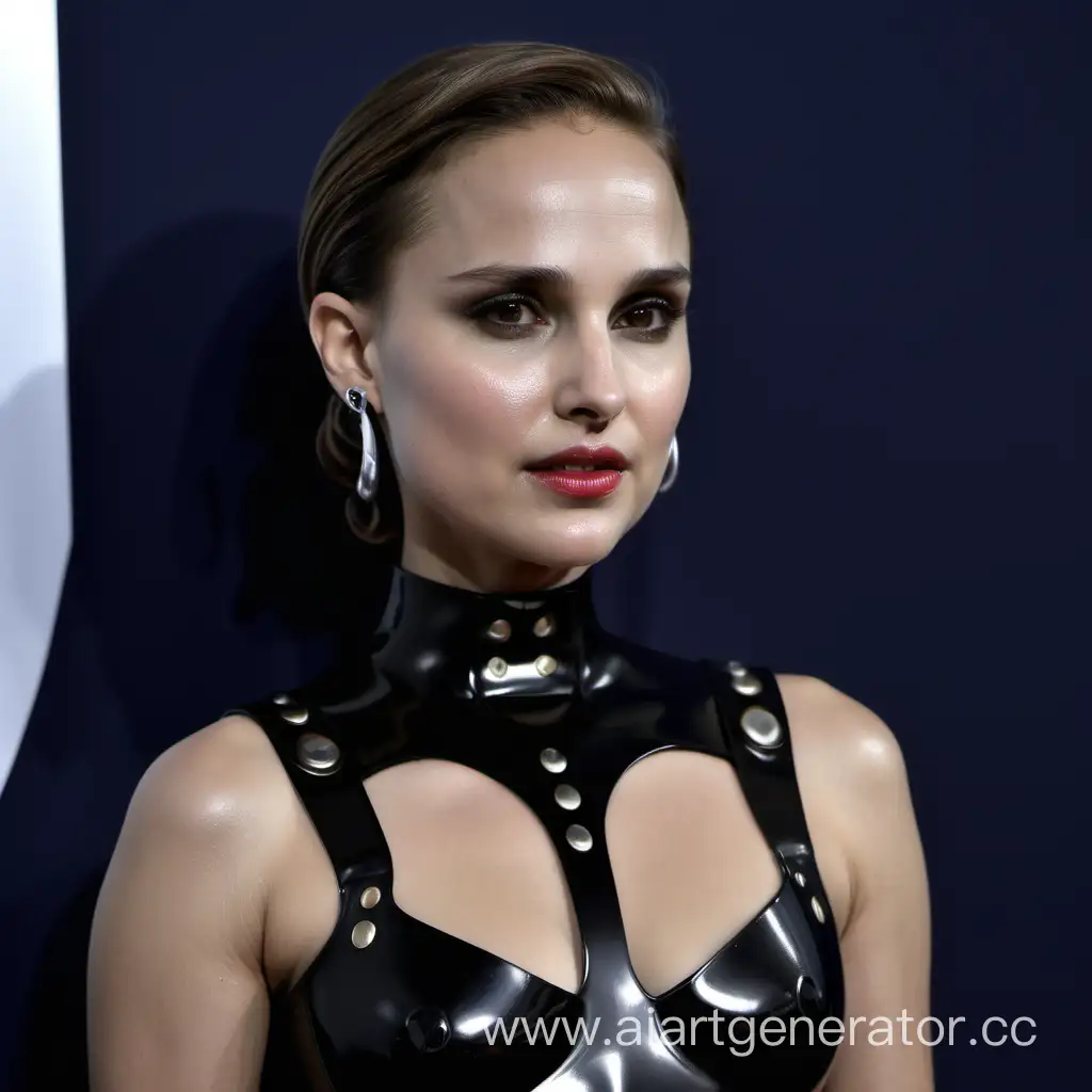 Natalie-Portman-Flaunting-Stylish-Latex-Outfit-with-Septum-Piercing