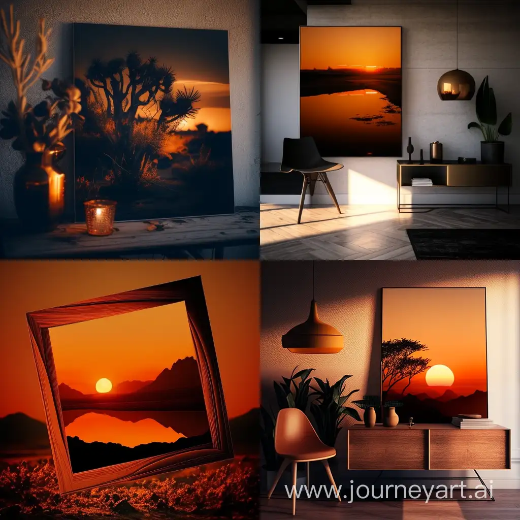 Tranquil-Sunset-Scene-Natural-Carton-Illustration-at-Dusk