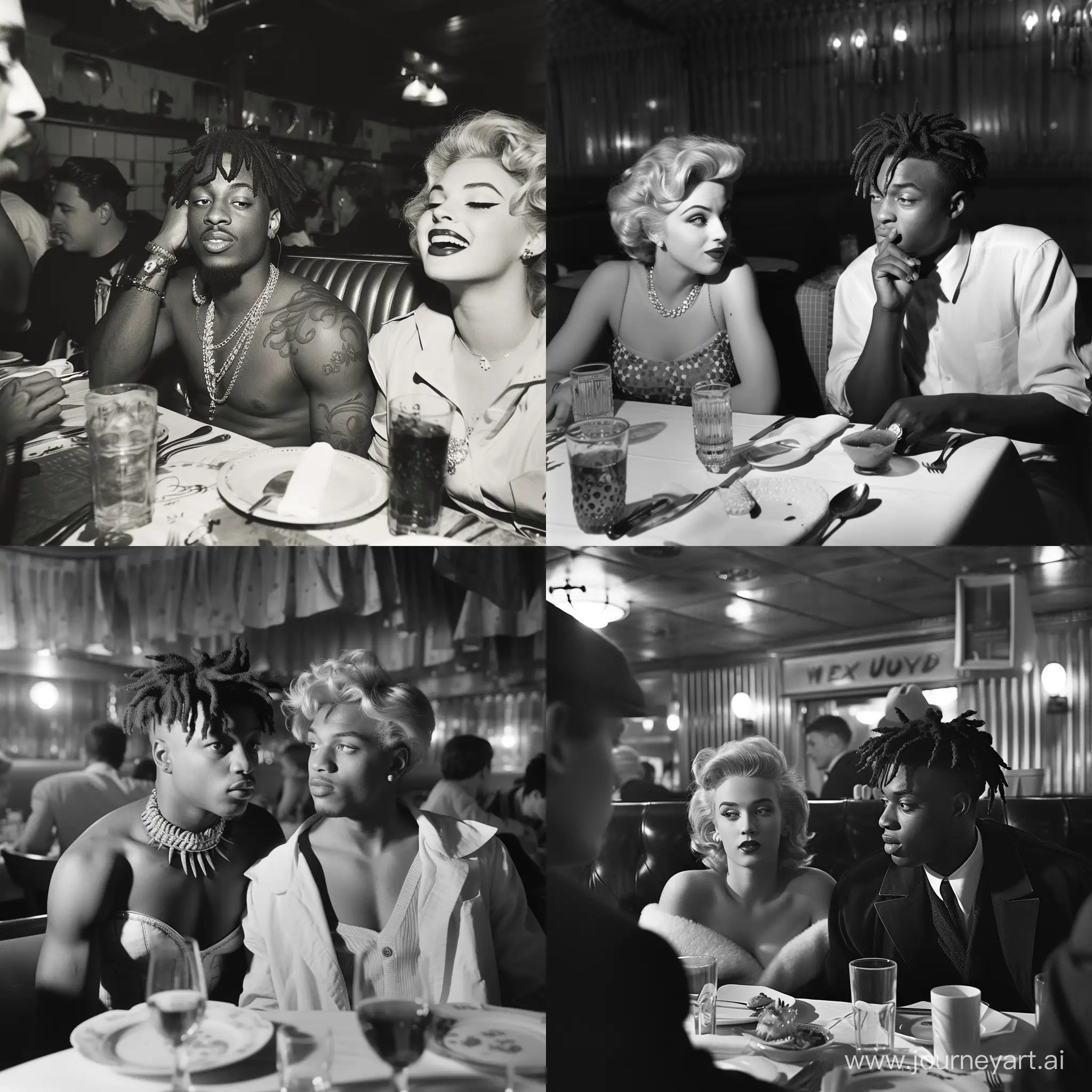 Vintage-Date-Night-Juice-WRLD-and-Marilyn-Monroe-in-a-1950s-Restaurant