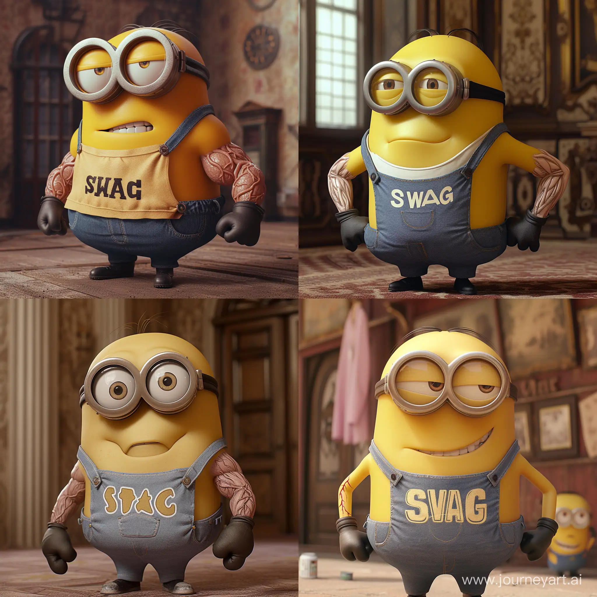 SwagClad-Muscular-Minion-with-Veins-in-TShirt