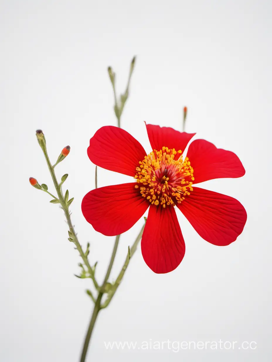 Vibrant-Red-Wildflower-on-Clean-White-Background