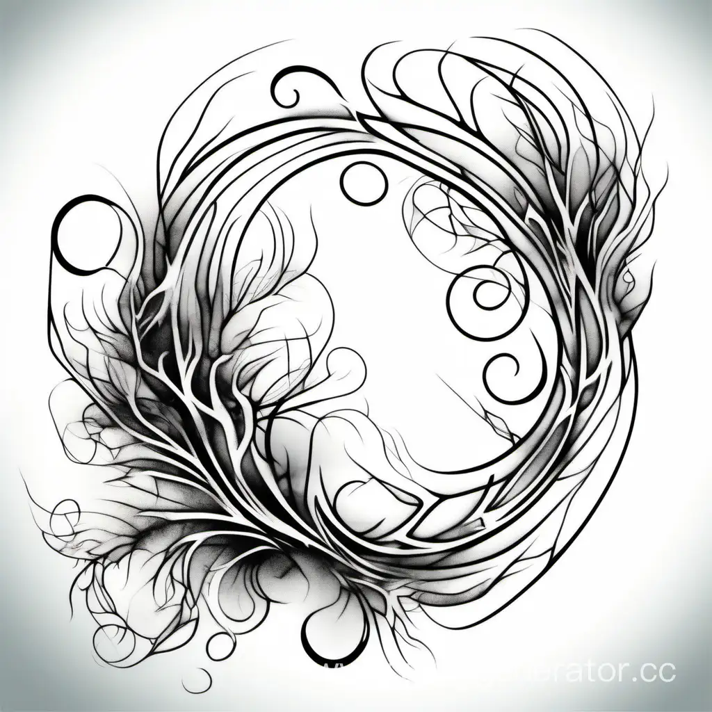 Black-Alcohol-Ink-Tattoo-Design-Asymmetrical-Curved-Branch-Engraving