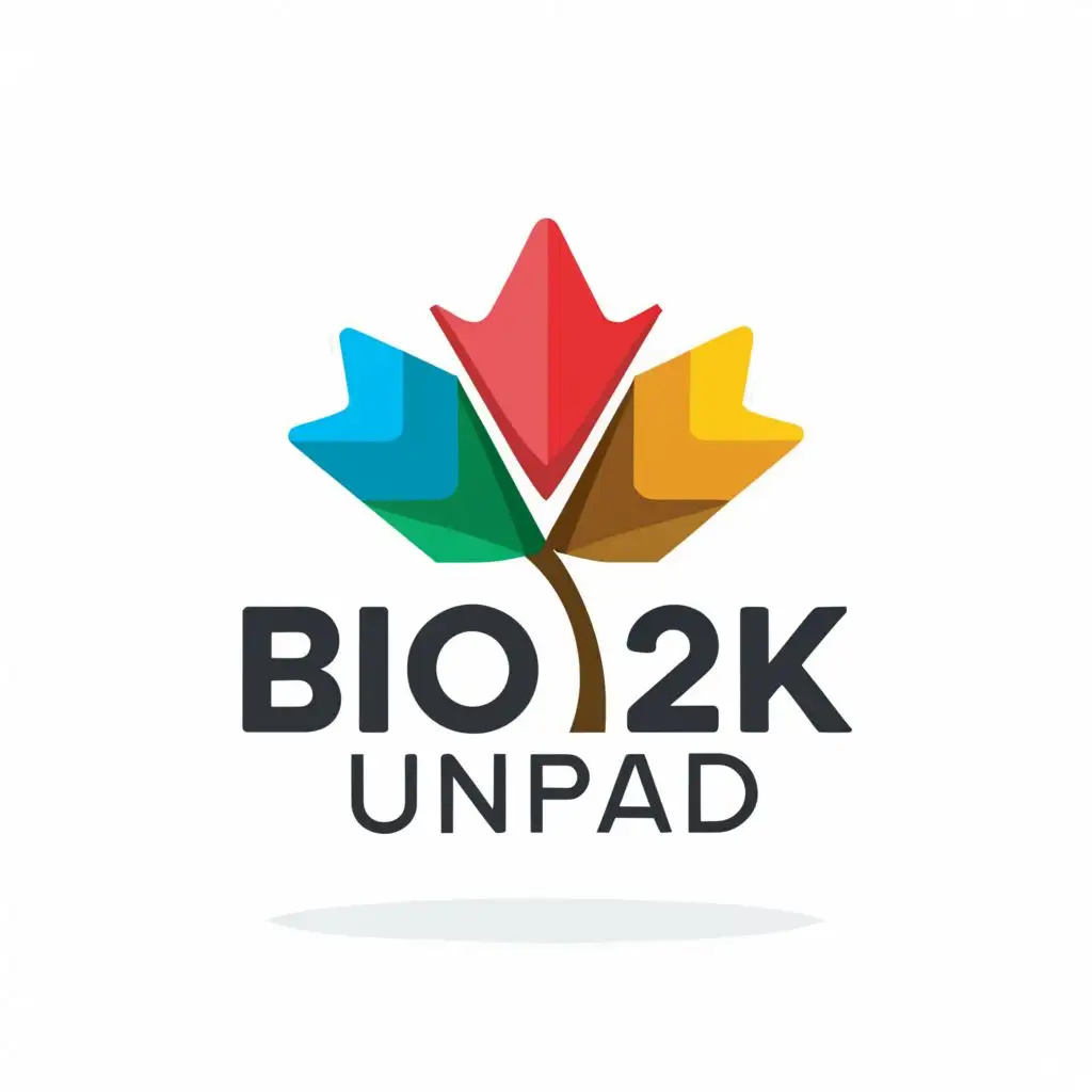 a logo design,with the text "BIO 2K UNPAD", main symbol:maple leaf,Moderate,be used in Education industry,clear background