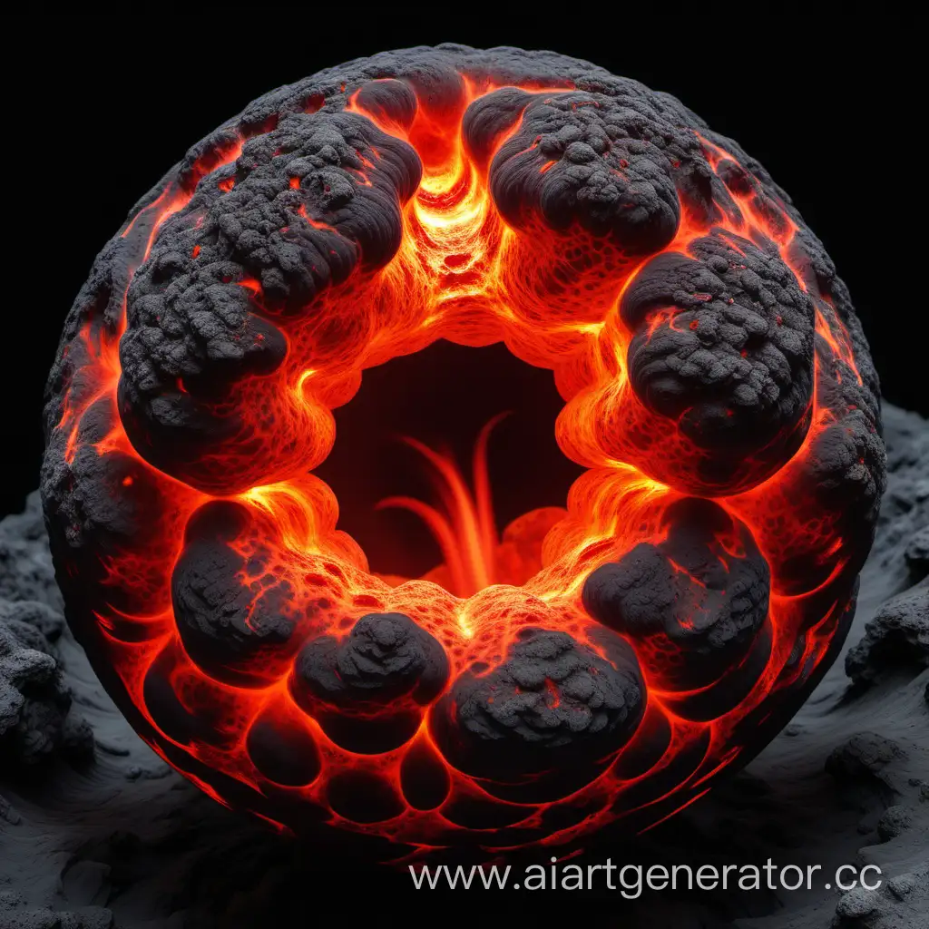 Ethereal-Sphere-A-Glowing-Magma-Entity-Emerges-from-Infernal-Depths