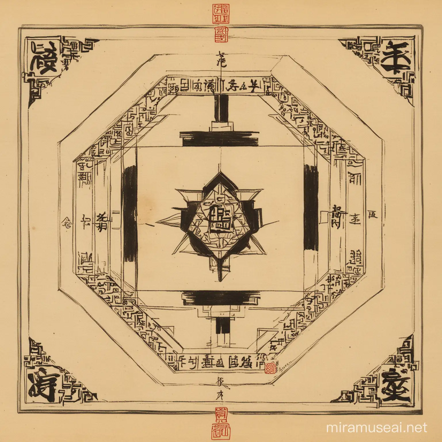 Mystical Book of Changes Qian Hexagram Symbolizing Power and Success