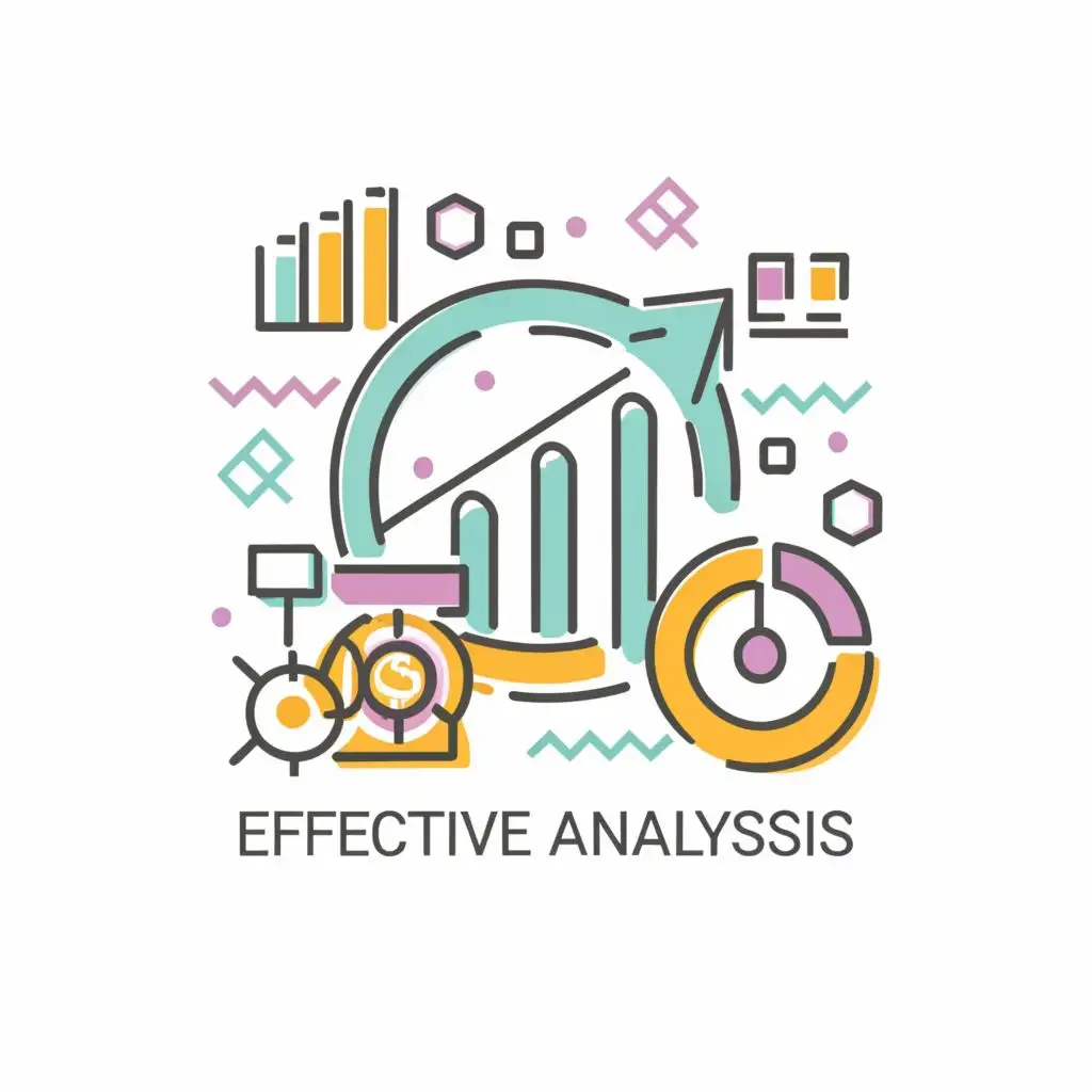 logo, lines, charts, pie charts or Venn diagrams, with the text "Effective Analysis", typography, be used in Finance industry