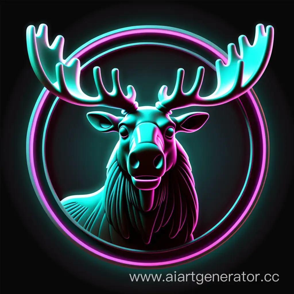Neon-Moose-Symbolic-Icon-for-ALGIZ-Token-and-AI