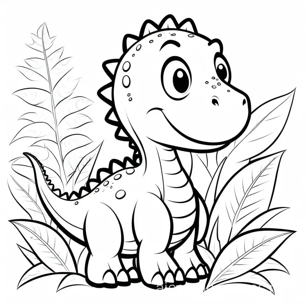 Adorable-Dinosaur-Coloring-Page-for-Kids