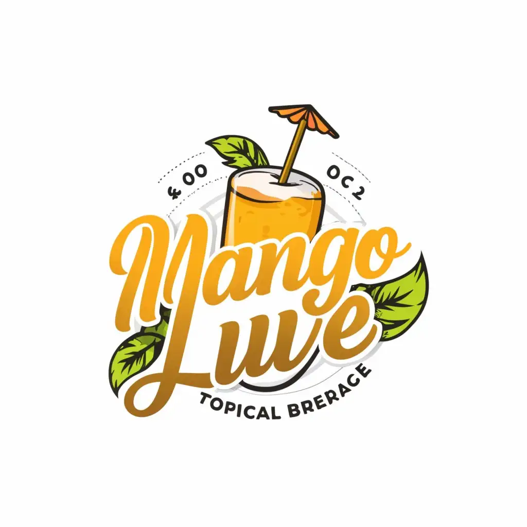a logo design,with the text "Mango Luxe", main symbol:16 oz
plastic bottle of mango shake and,Moderate,be used in Restaurant industry,clear background