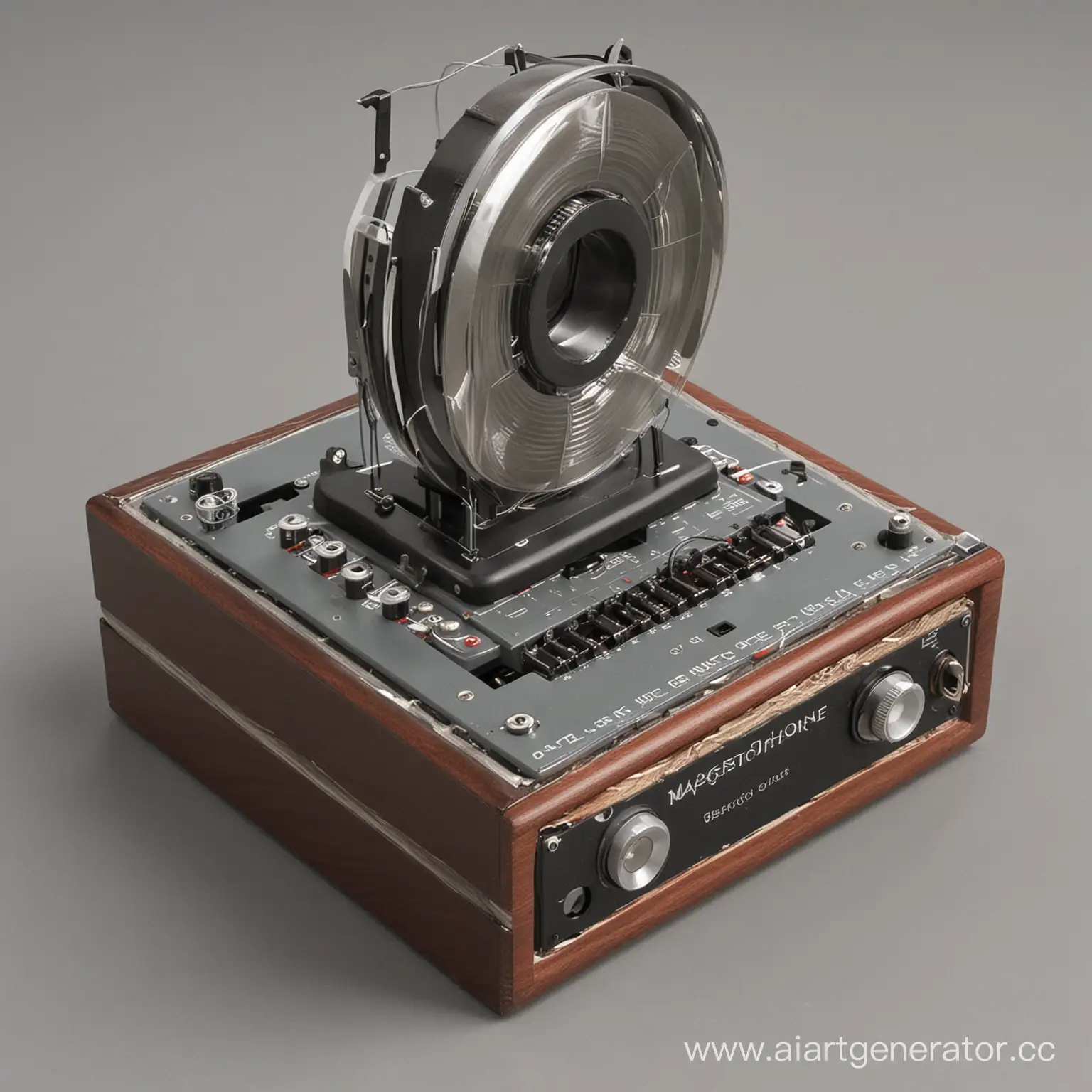 Vintage-Magnetophone-Recorder-with-Magnetic-Tape