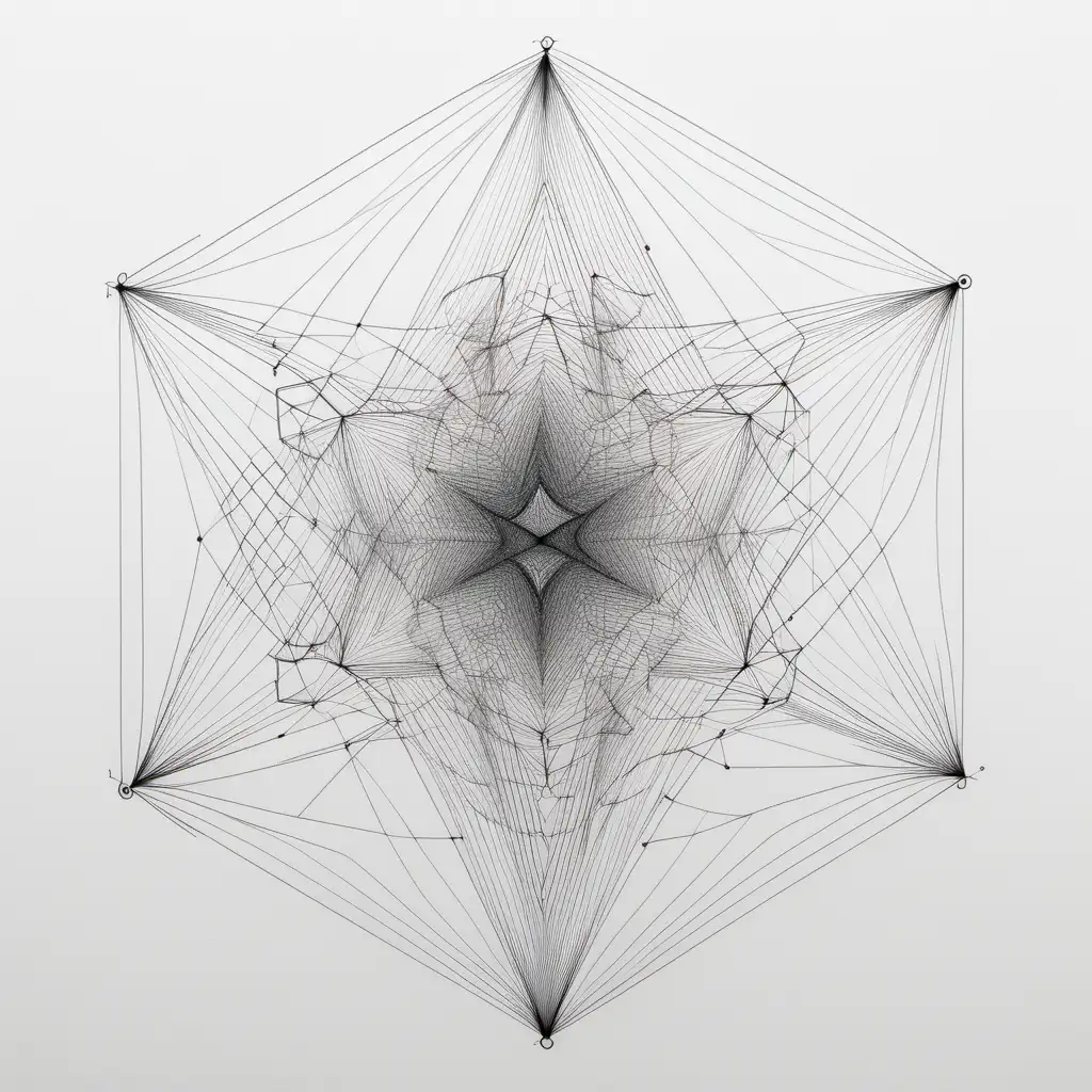 Complicated geometrical figures made by very tiny lines