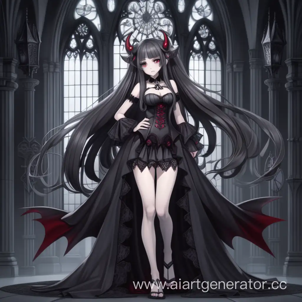 Cute-Anime-Demon-Girl-in-Elegant-Gothic-Dress-with-Long-Hair