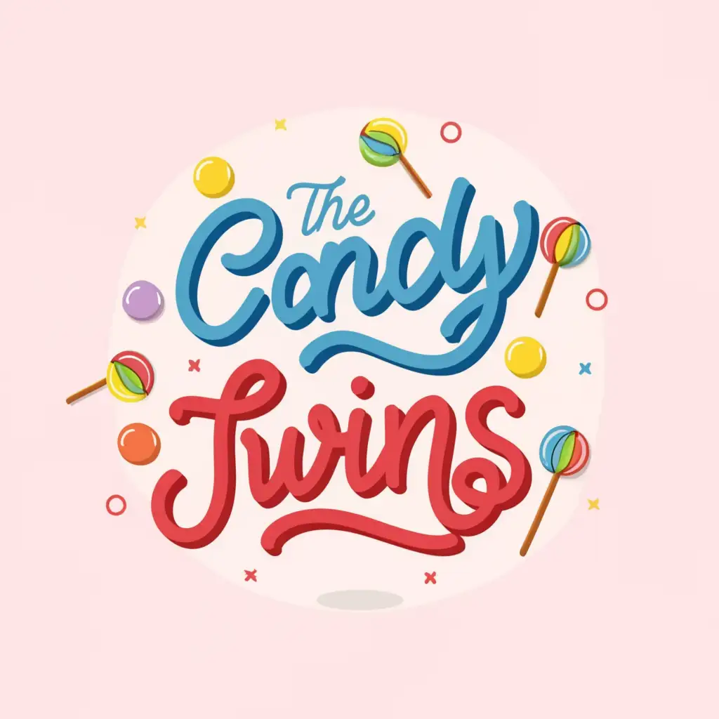 LOGO-Design-For-The-Candy-Twins-Minimalistic-Lollipops-and-Candy-on-Clear-Background