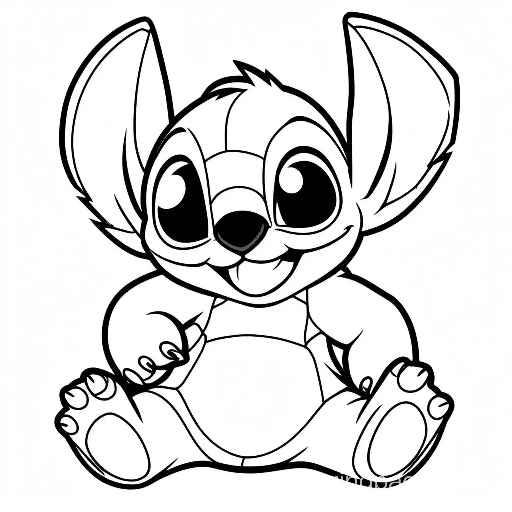 Simple Stitch Coloring Page Black and White Line Art on White ...