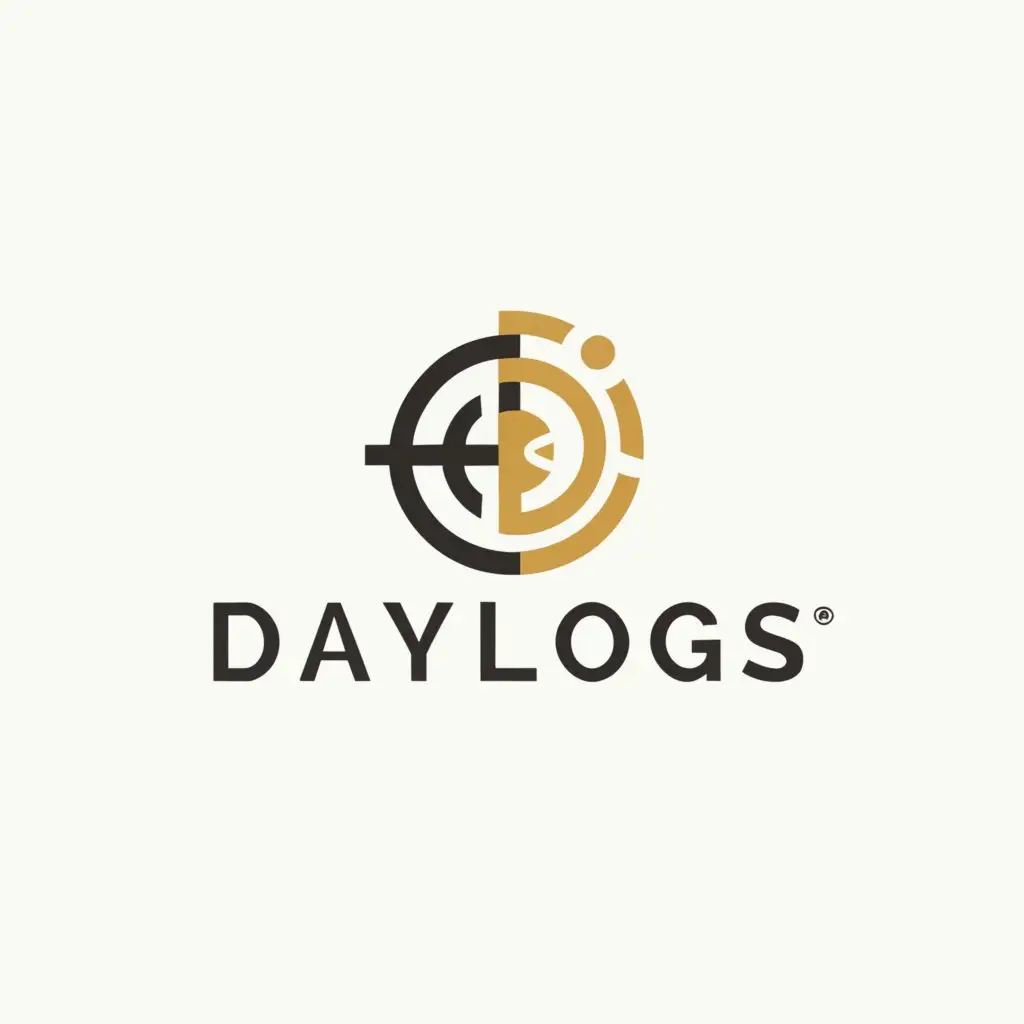 a logo design,with the text "DAYLOGS", main symbol:sun and moon,Minimalistic,be used in Internet industry,clear background