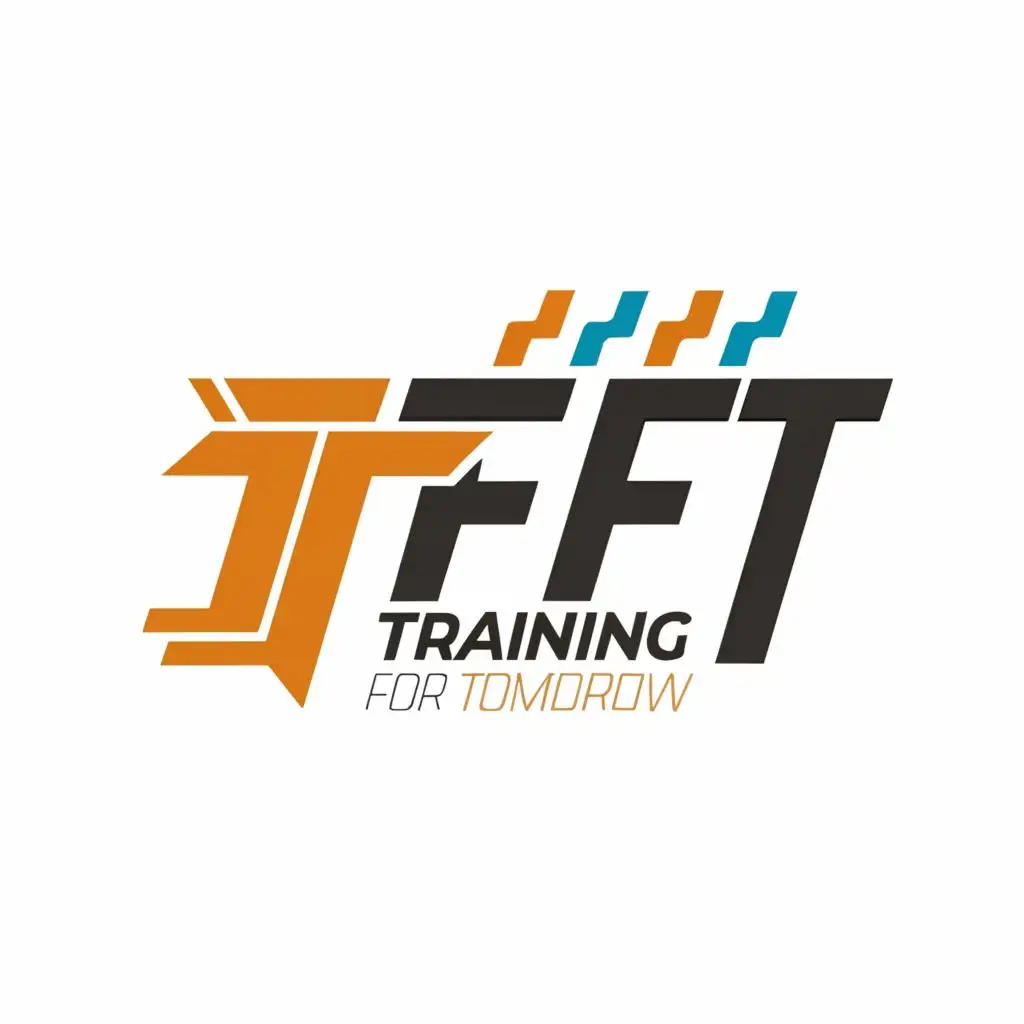 logo, TFT, with the text "training for tomorrow", typography, be used in Technology or Software education industry. Clean simple and attractive.