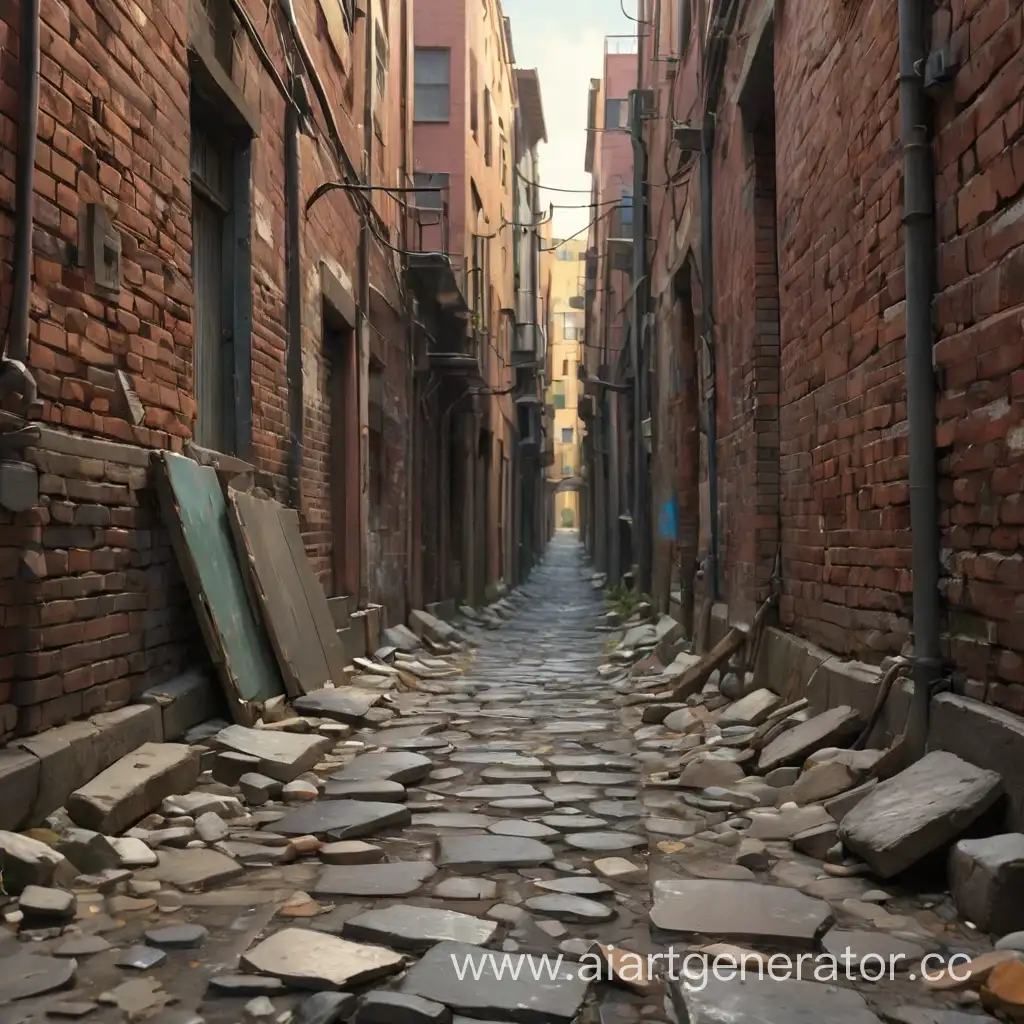 Quirky-Cartoonish-Broken-Alley-View