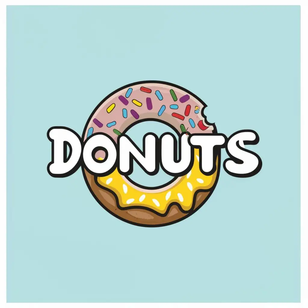 a logo design,with the text "Donuts", main symbol:simpsons,Minimalistic,clear background