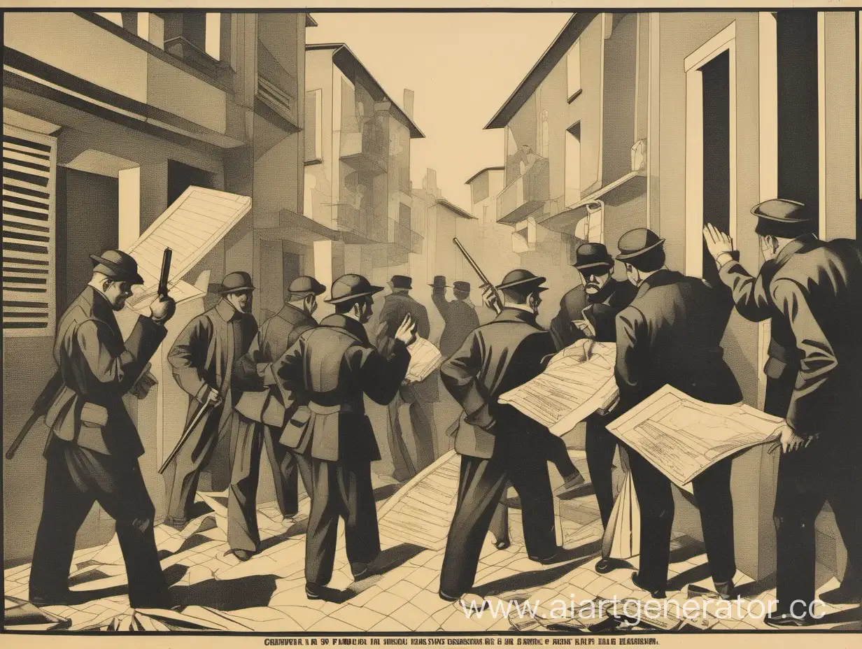 Italian-Futurism-State-Bailiffs-Confiscating-Property-from-Young-Agitator