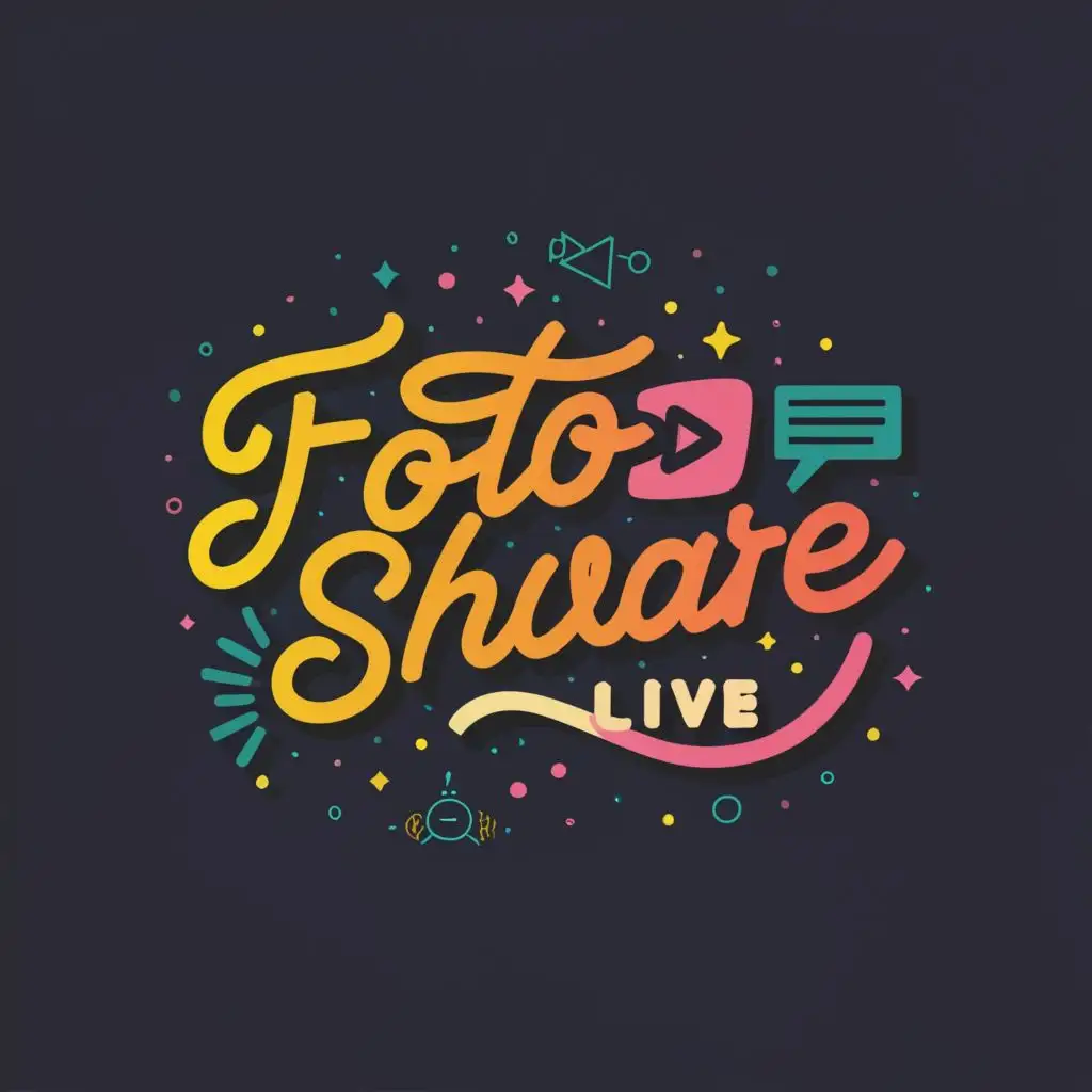logo, fun safe image sharing, chatting and collaboration, with the text "fotoshare.LIVE", typography, be used in Internet industry