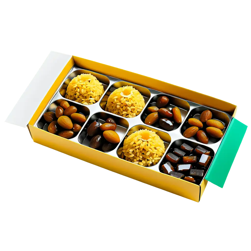 Exquisite-PNG-Image-Meal-Box-Featuring-Biryani-Dates-Sweets-and-Water