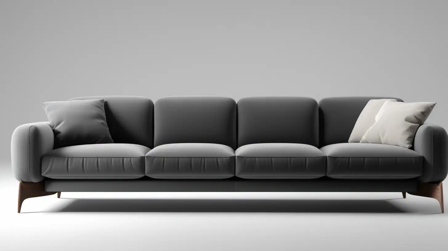 Original design, photos from different angles, three-seater sofa, straight lines, mechanical back, mechanical arm, details on the arm, minimalist design, suitable for simple production, high image quality, HD, 4K, realism, small wooden details, fabric appearance, small round details, different seat designs, cloud looking sleeve design,realistic,showroom back-up,İtalian sofa, round sleeve details,p-shaped arm sofa, anthracite