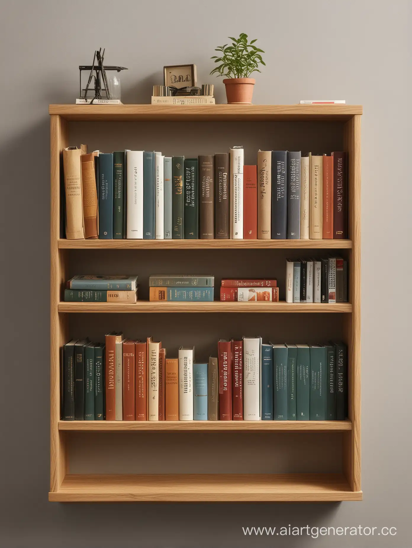Colorful-Bookshelf-with-Assorted-Titles-and-Decor