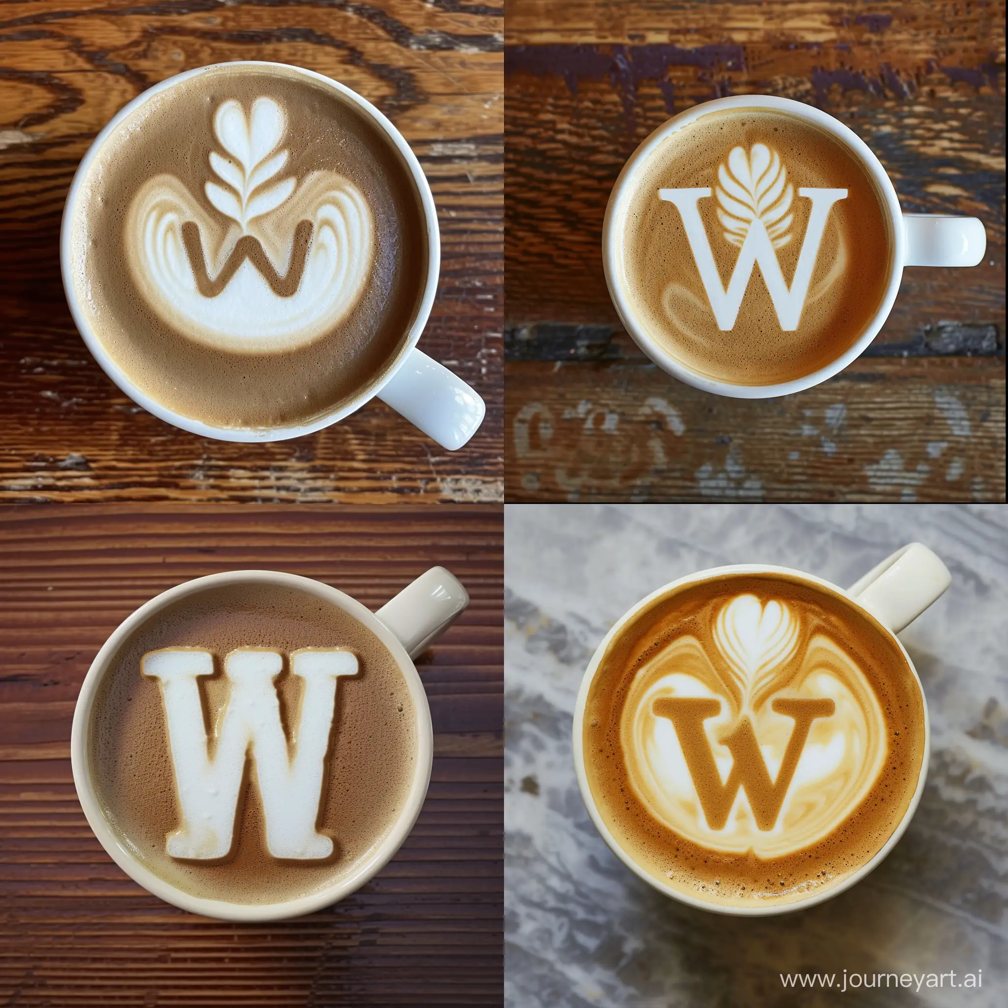 Top-View-Coffee-Mug-with-WShaped-Foam-Art