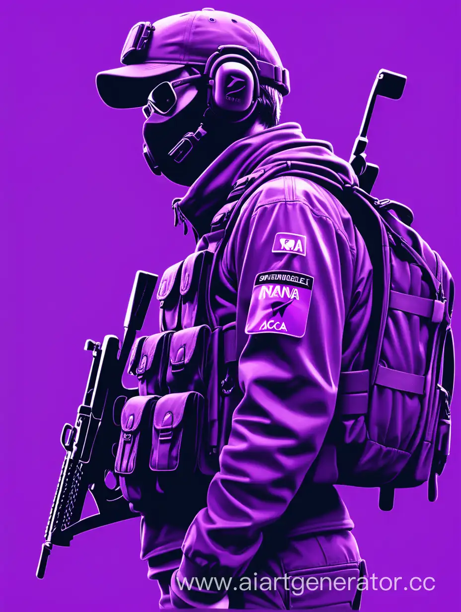 we need a banner with the word offline in purple in the style of cs go and the nickname nana1aca at the bottom to offline