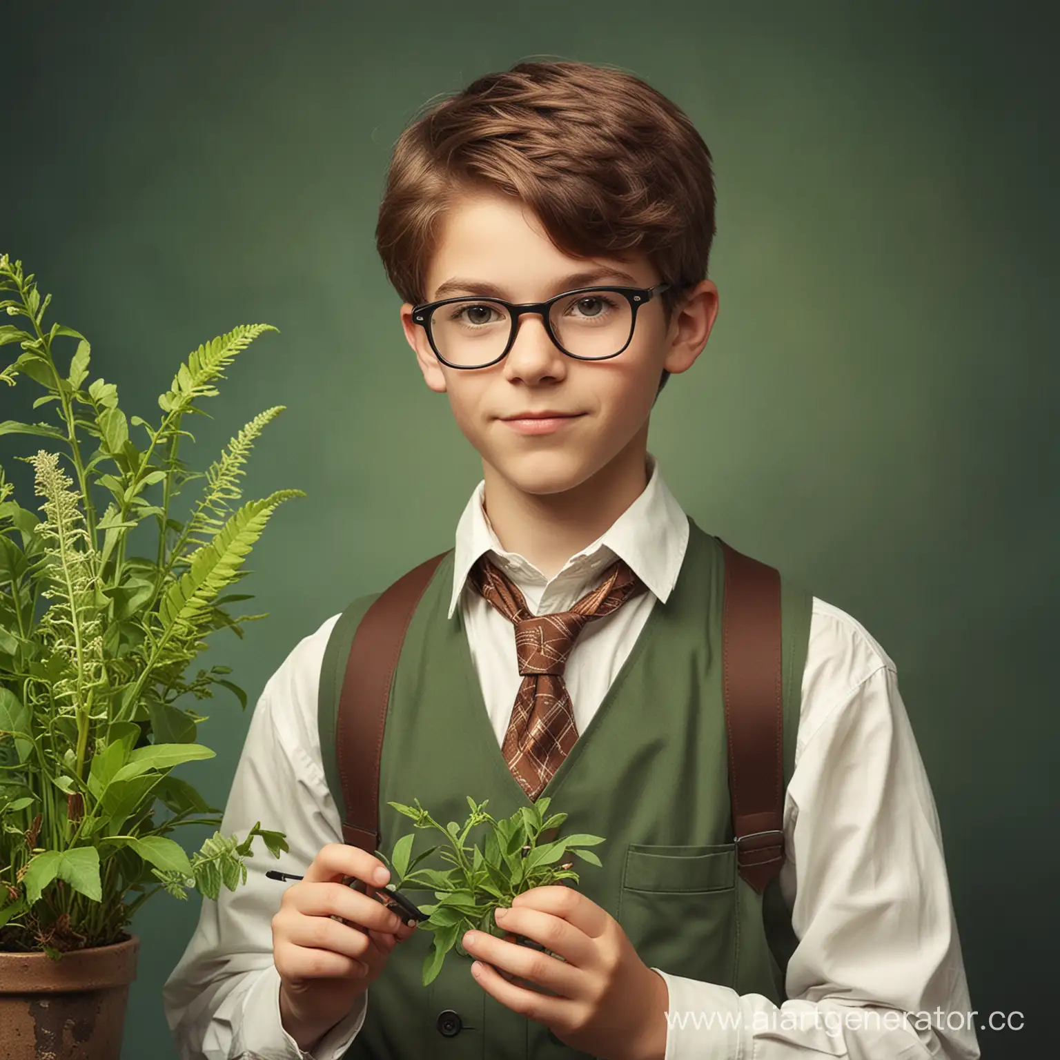 Young-Botanist-Discovering-Rare-Plants-in-Lush-Garden