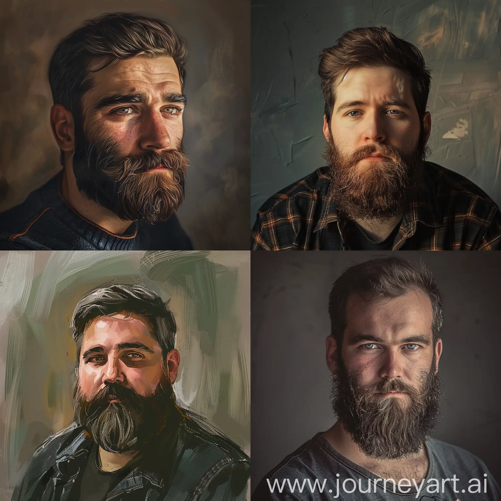 портрет по фото мужчины с бородой