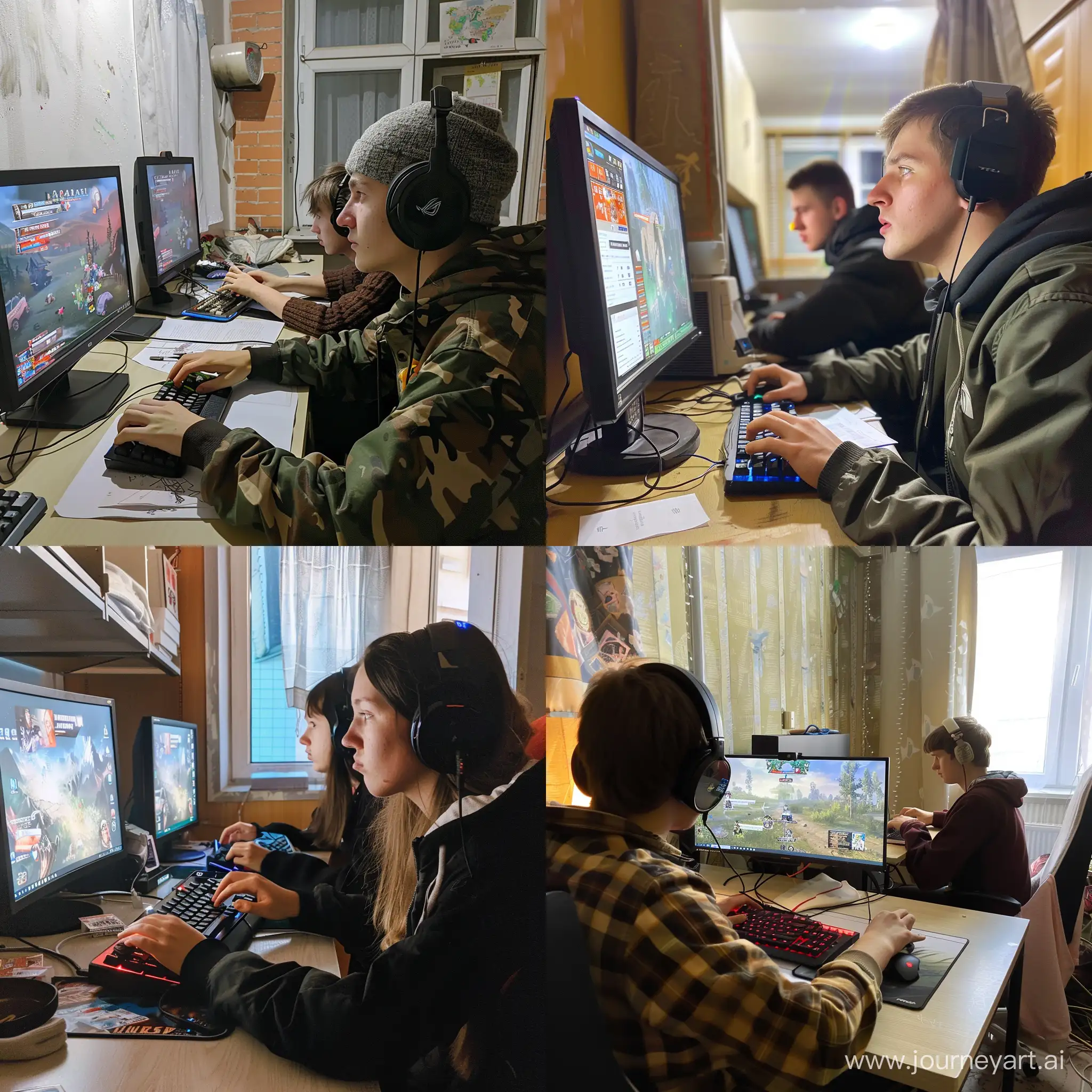 Russian-Dormitory-Students-Gaming-and-Writing-Thesis