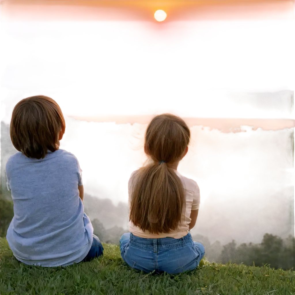 children watching sunrise
