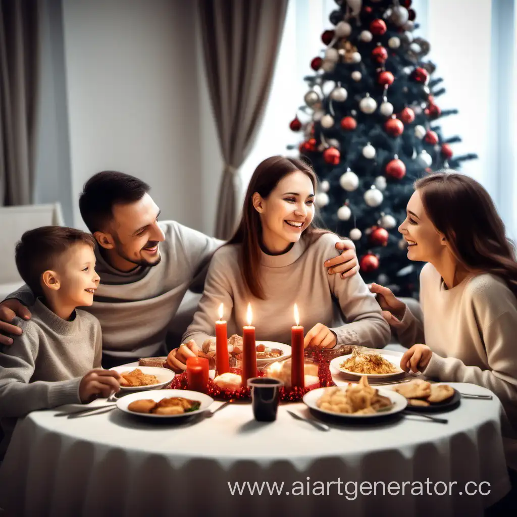 Дружная семья,  веселый семейный праздник в кругу семьи, мама папа дочь и сын, мы сидим за одним столом , семья состоит из трех человек,
новый год в кругу близких людей, мы заботимся друг о друге