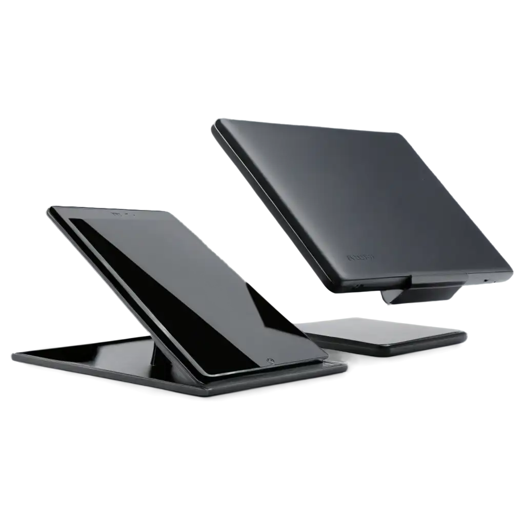 a tablet putten on a table with his stand 