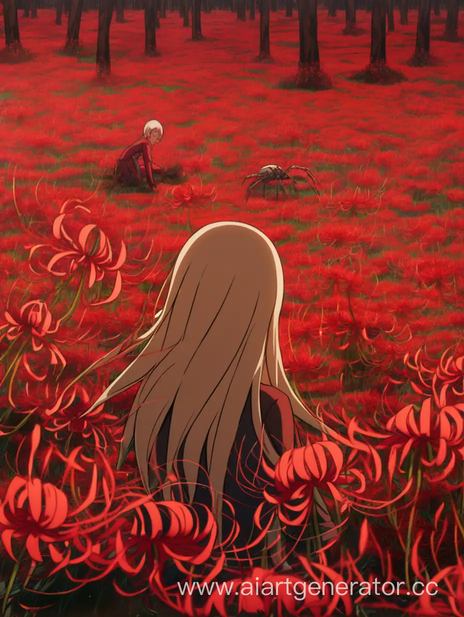 Field of Spider lilies, a frame from the anime