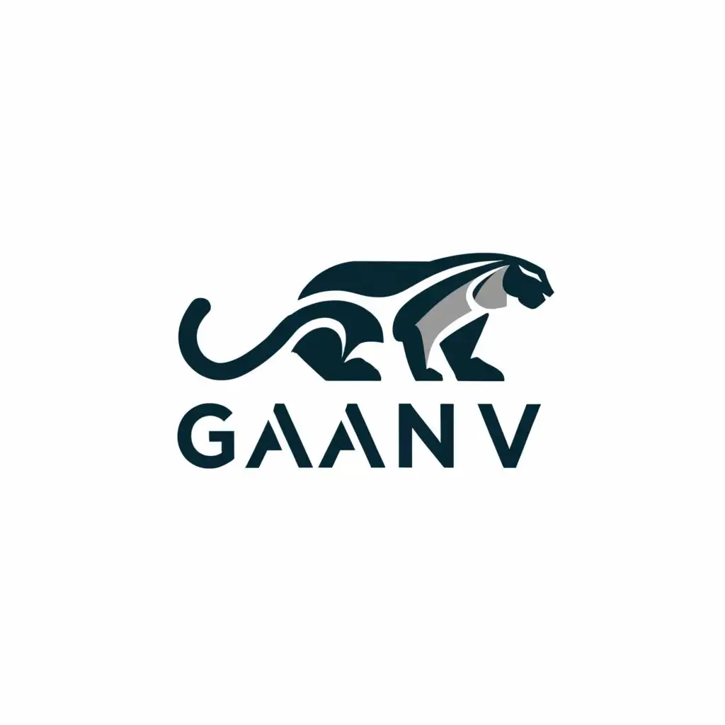 a logo design,with the text 'GANAV', main symbol:Snow leopard,complex,be used in Home Family industry,clear background