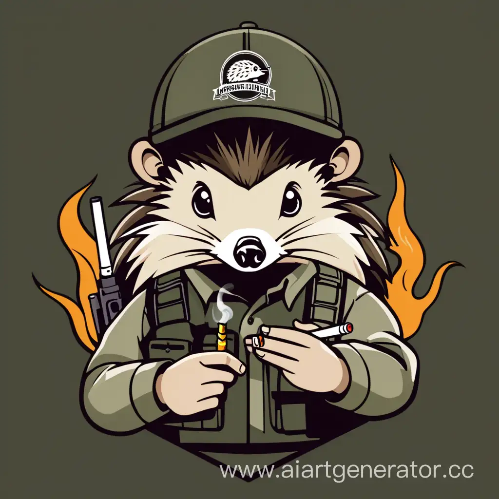 Airsoft-Team-Logo-Featuring-a-Smoking-Hedgehog