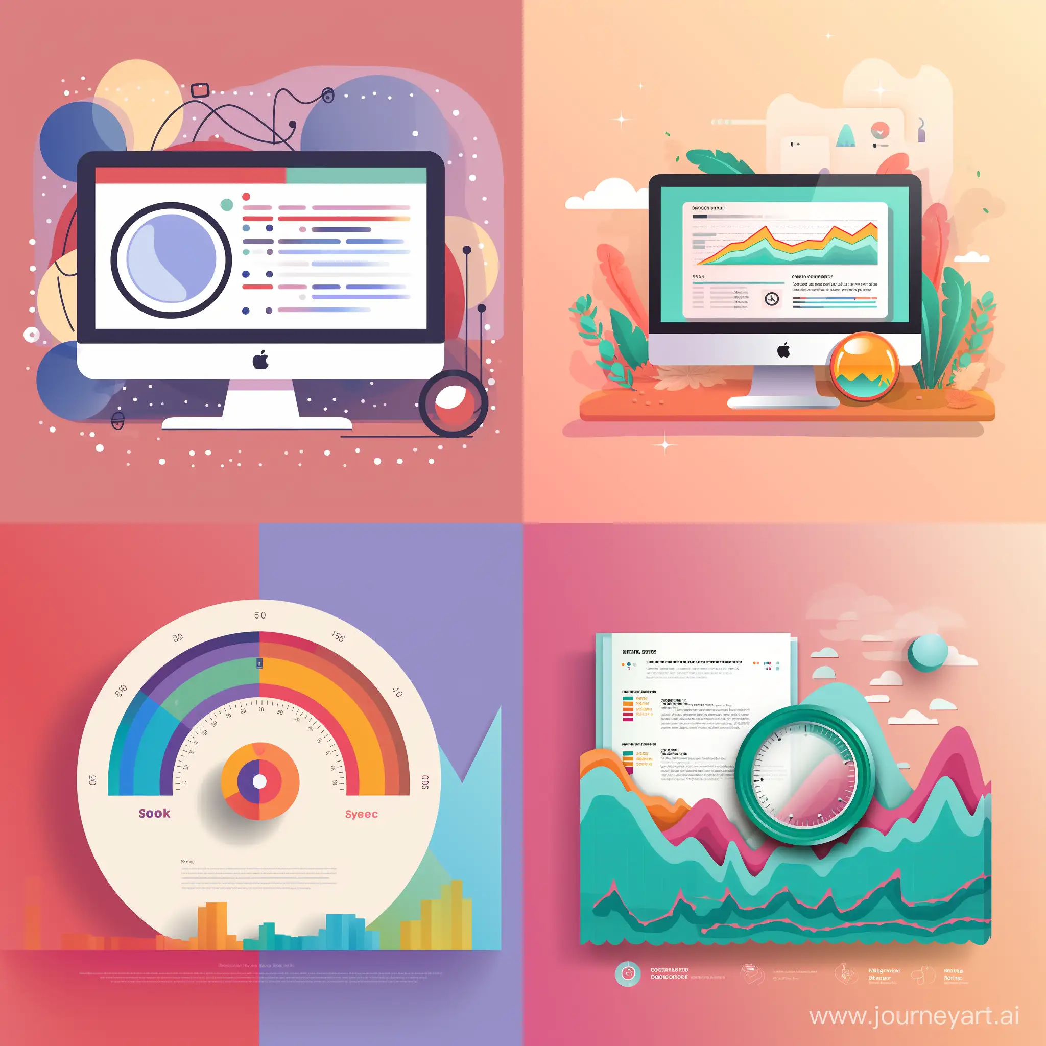 illustration a minimal graphic image about "what is Core Web Vitals and how it effects SEO" with a plain color background