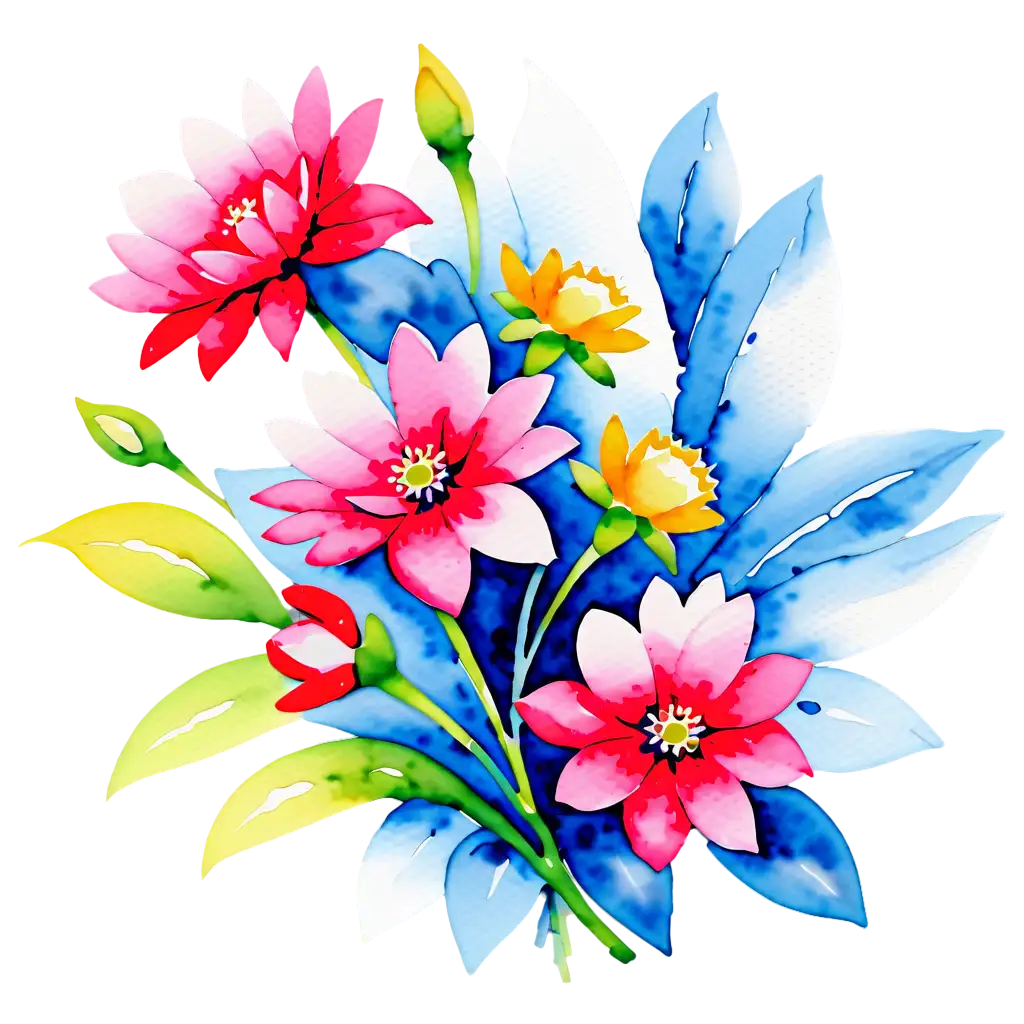 Exquisite-PNG-Watercolor-Flower-Enhancing-Online-Presence-with-HighQuality-Art