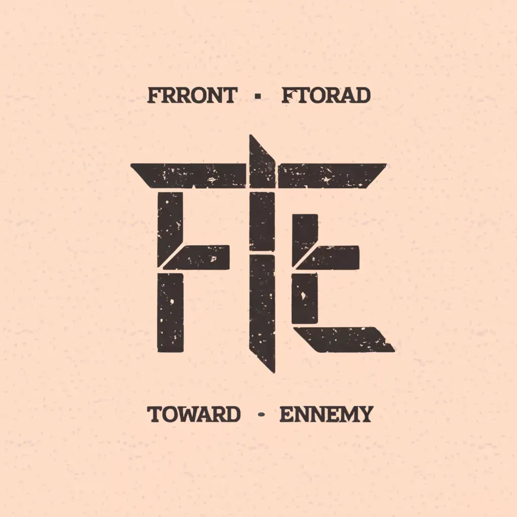 a logo design,with the text 'Front Toward Enemy', main symbol:FTE,Moderate,clear background