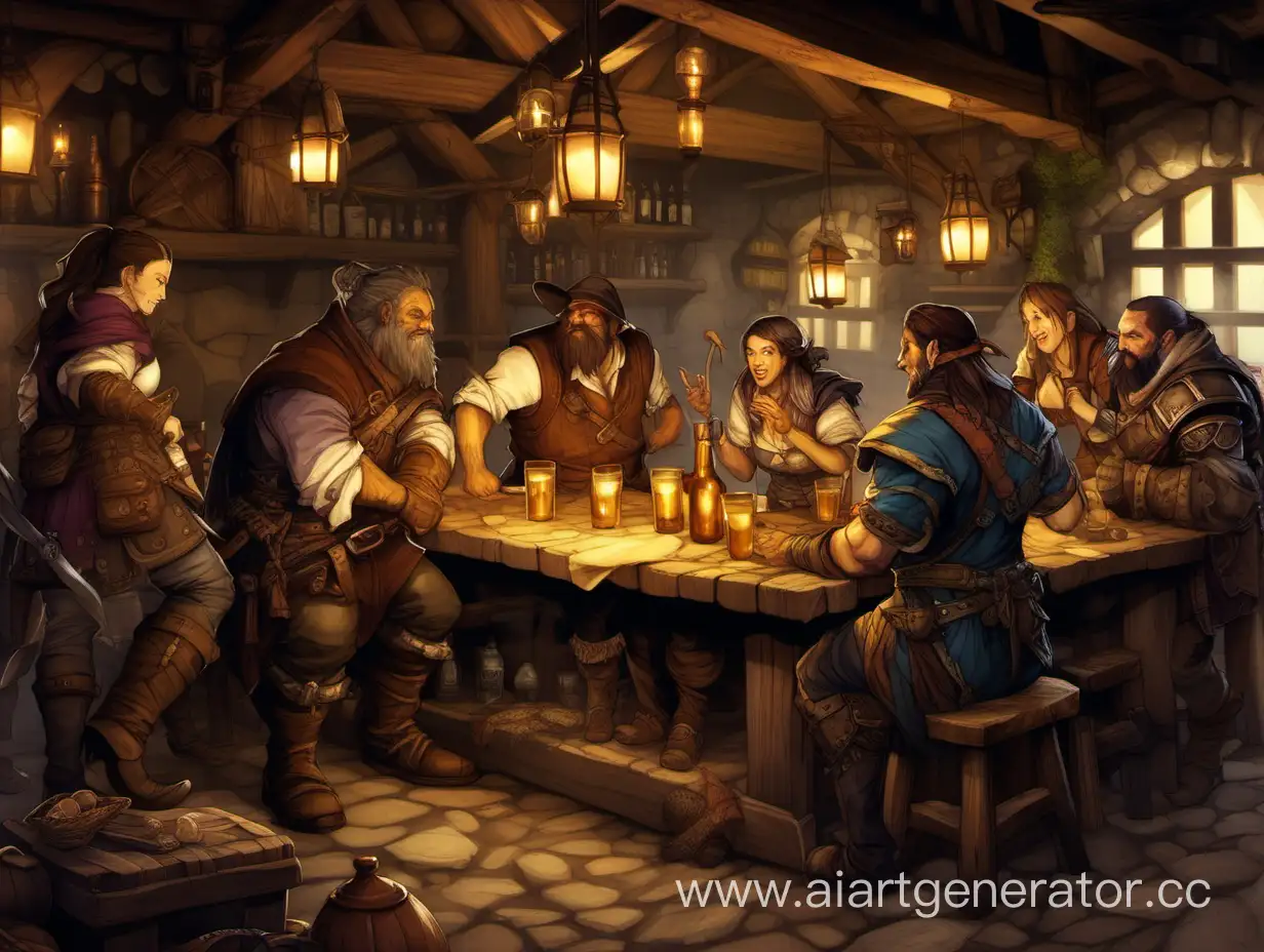 tavern with gathered adventurers
