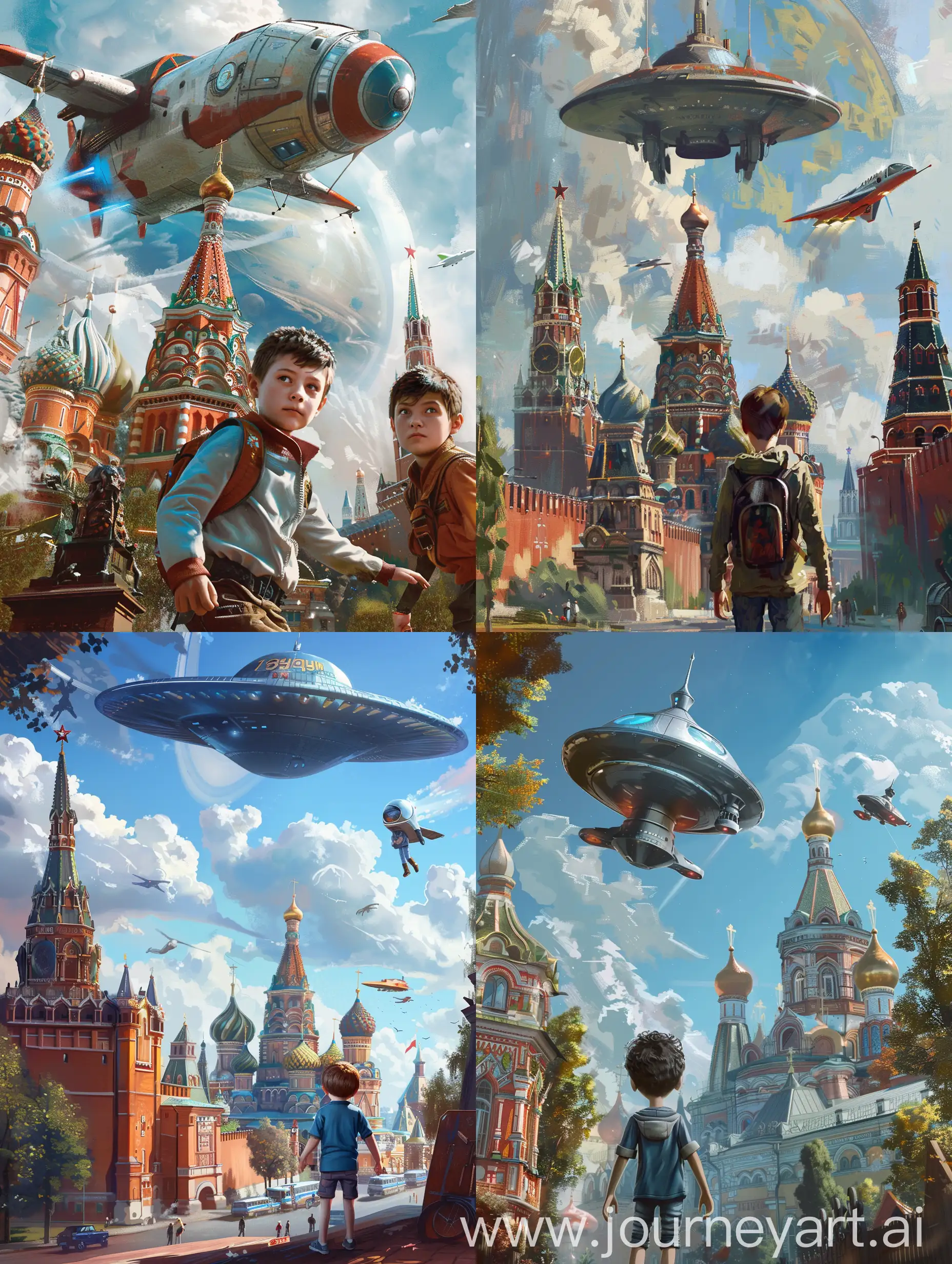 A boy named Vladik has been waiting for 13 years to return to his home planet Angeline while on Earth. His best friend flies to him on a spaceship and stays with him. They go to school in Moscow together.