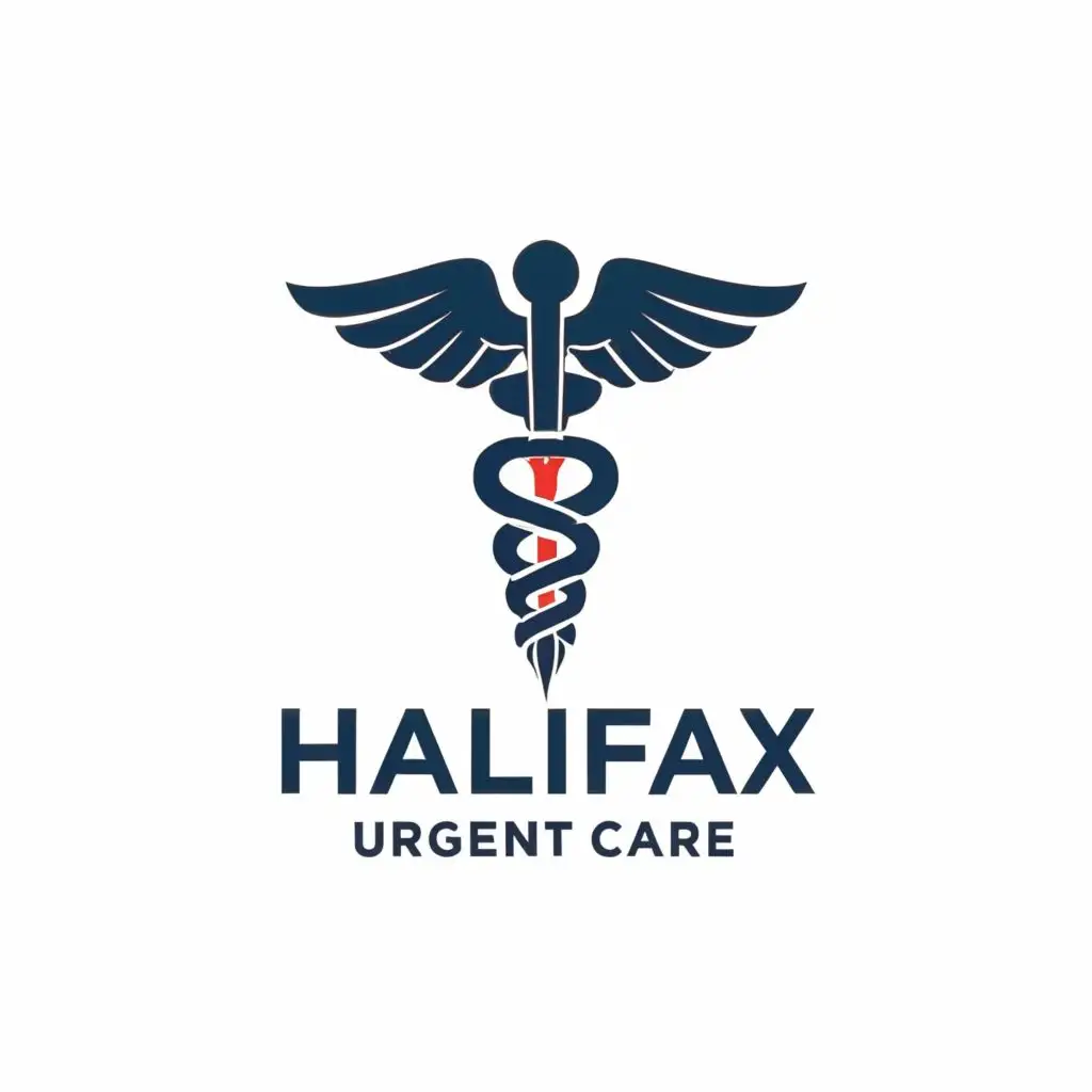 logo, Caduceus, with the text "Halifax Urgent Care", typography, be used in Medical Dental industry