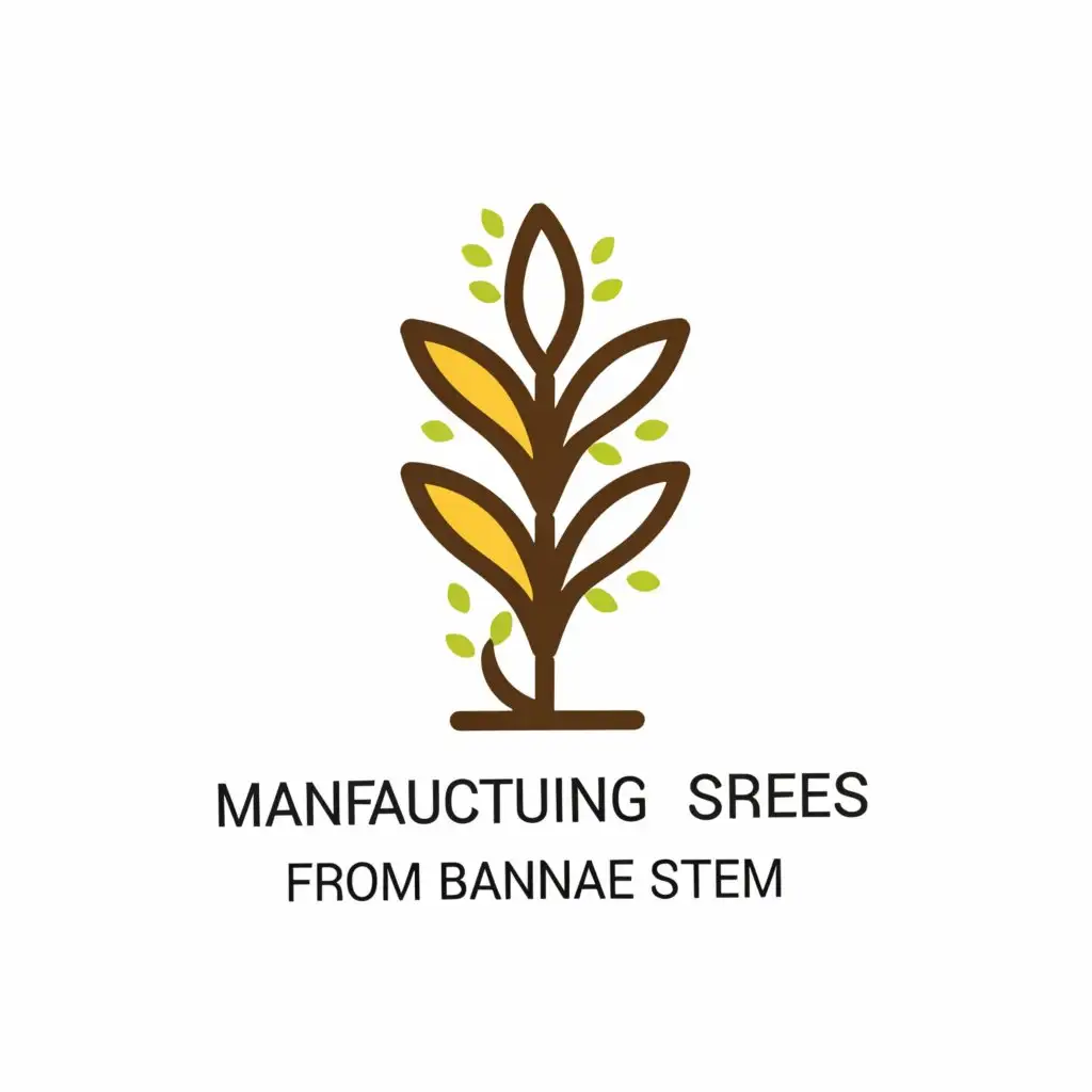 a logo design,with the text "manufacturing sarees from banana stem", main symbol:banana stem,Moderate,clear background