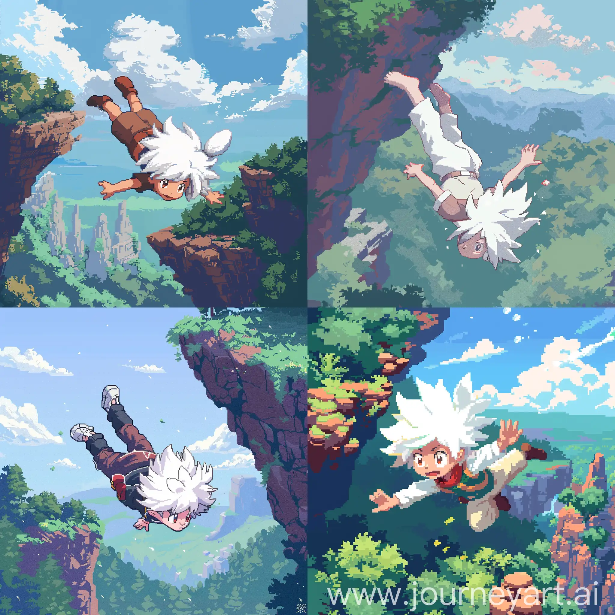 Pixel-Art-Boy-Descending-in-a-Fantasy-World