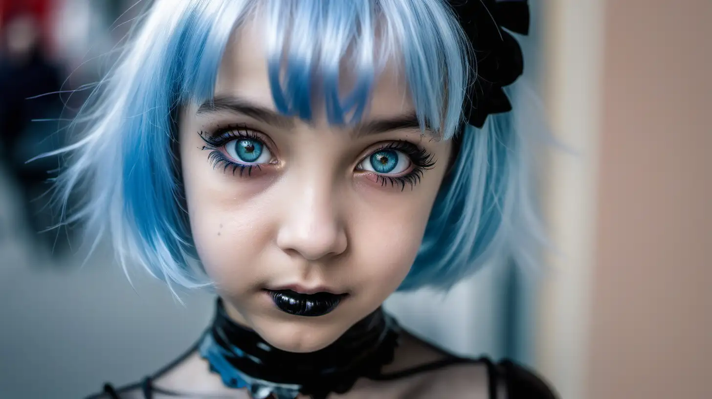 
shot with Nikon AF-S DX NIKKOR 35mm f/1.8G Lens  

gothic blond little girl 10 years old little girl, 
 round blue wig with bangs
black makeup mascara, 
makeup running down her cheeks



wearing  black cellophane tights, diffused light,  with mom  

nordic model, 
 diffused day light
, elle porte  des collants en cellophane  transparents, sa maman   girl.    .   

 
wearing   cellophane transparent dress,   
des hauts talons stiletto,    

with mom goth girl wearing  short shiny black latex bodycon dress, cellophane tights, [Highly 

Detailed]     
with high heels stiletto,  
look sad,   false eyelash


walking in street watching store, lot of girl walking in street

with sister 9 years old
natural skin texture, (highly detailed skin:1.1), 
textured skin, , 
 ,intricate skin details, visible skin detail, (detailed skin 
texture:1.1), mascara, (skin pores:1.1),  , skin fuzz, (blush:0.5), 
,    
(round iris:1.1), light reflections in her eye, visible cornea, highly detailed 

iris, remarkable detailed pupils 

 
portrait shot, zoom face,

--v 6
